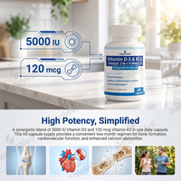 Aeglewell Vitamine D3 & K2 Complexe en Capsules – Formule D3 K2 Haute Concentration pour la Santé Osseuse et Cardiovasculaire – Vente en Gros
