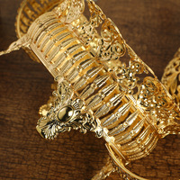 Europese stijl holle metalen fruit schaal met deksel, luxe design voor thuis & hotel gebruik, bruiloft decoratie ornament