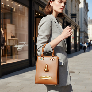 Nouveau Sac à Main Vintage à Motif Visage, Sac à Bandoulière pour <span class=keywords><strong>Femme</strong></span>, Sac de Luxe Léger pour Dames, Fournisseur de Qualité, 20 cm - Product Image 6