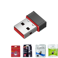 Adaptor nirkabel WiFi USB 2.0 Mini 802.11n 150M, kartu jaringan Desktop Laptop penerima eksternal PC mobil grosir