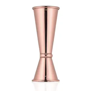 Jigger 2 oz 1 oz, Rose Gold Stainless Steel Double Cocktail Jigger Alcohol Measuring Cup Bar Tool for Bartending
