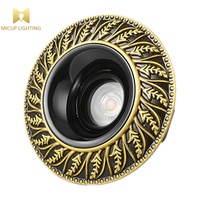 Lampu Downlight LED Tersembunyi Gaya Prancis, Tembaga Penuh, Anti Silau, Warna Emas, Lampu Plafon Gaya Amerika, Warna K-gold, Lampu Sorot Ruang Tamu