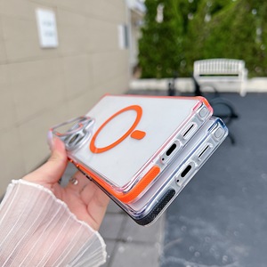 Nueva Funda Protectora para Teléfono Celular de PC Rígida con Anillo Magnético a Prueba de Golpes de Lujo con Fundas para Teléfono Móvil de Color Naranja para <span class=keywords><strong>Samsung</strong></span> S25 Ultra - Product Image 6