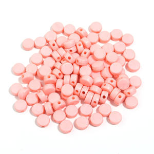 100 unids/bolsa plana redonda recta agujero acrílico cuentas sueltas para DIY materiales hechos a mano pulseras teléfono móvil cadenas Accesorios - Product Image 6