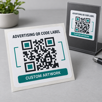 Autocollant publicitaire en vinyle imprimé sur mesure avec code QR pour la promotion d'entreprise, avec logo imprimé et support adhésif