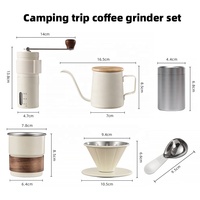 Ensemble de cafetière de camping en plein air, moulin à café manuel portable, facile à transporter, en acier inoxydable 304, pour les voyages et les pique-niques