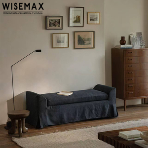 WISEMAX FURNITURE Set di Mobili Moderni per <span class=keywords><strong>Camera</strong></span> <span class=keywords><strong>da</strong></span> Letto, Divani in Tessuto di Lino, Panca, Sedia, Pouf Lungo, Poltrona Relax, Panca <span class=keywords><strong>da</strong></span> Letto - Product Image 5