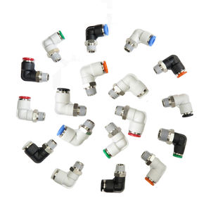 Codo macho de un solo toque de latón <span class=keywords><strong>pl</strong></span>ástico <span class=keywords><strong>PL</strong></span>, empuje neumático para conectar accesorios - Product Image 5