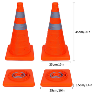 Bon prix, cônes de signalisation réfléchissants de 45 cm, cône de circulation pliable - Product Image 1