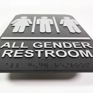 Factory Supply Customized Professional Office Door Bathroom Braille Signage Toilet Door Sign