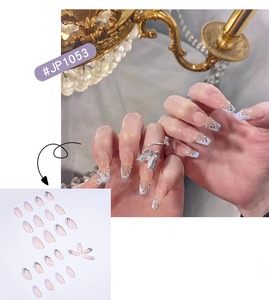 เล็บปลอมอะคริลิคแบบกดติด 24 ชิ้น สไตล์ฝรั่งเศส โรแมนติก ลายศิลปะ สีลูกกวาด สำหรับออกเดท ปาร์ตี้ รุ่น 1053 - Product Image 2