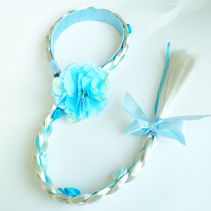 Moda princesa accesorios para el cabello niños fiesta de cumpleaños princesa <span class=keywords><strong>Rapunzel</strong></span> pelucas diadema <span class=keywords><strong>flor</strong></span> trenzada diadema para niñas - Product Image 6