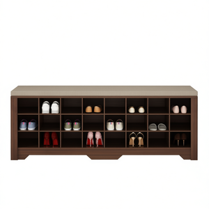 Scarpiera in Legno dal Design Moderno, Autoportante, Salvaspazio, con 10 Ripiani, per Ingresso e Soggiorno - Product Image 1