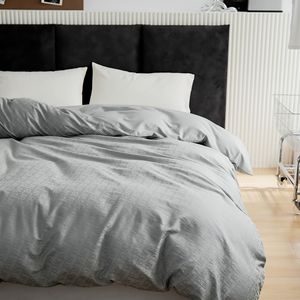 Set Copripiumino di Lusso 3 Pezzi 100% Cotone, Motivo Jacquard Tinta Unita con Motivi Vegetali, Ecologico per Casa e Hotel, 150x200cm - Product Image 3