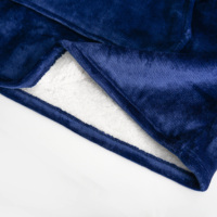 Personalisierte Logo-Decke, Winter Warm Gesteppte Gewebte Schlichte Kapuzen-Decke, Tragbare Fleece-Puffy Weihnachts-Hoodie-Decke für Erwachsene
