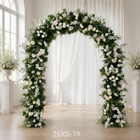 Nouvelle Arche de Mariage Élégante avec Fleurs Artificielles, Décoration de Scène en Plastique de 200 cm, Arrangement Floral de Bienvenue pour Salle de Mariage