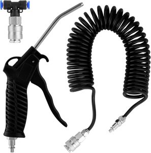Tuyau pneumatique en PU à ressort pour pompe à air, compresseur d'air, enrouleur de tuyau vapeur à 6 spirales, pistolet à air haute pression télescopique 10 m - Product Image 5