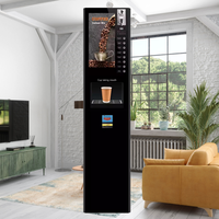 Distributeur automatique de café instantané commercial, 8 boissons chaudes, paiement par pièces, distributeur de gobelets automatique pour les commerces