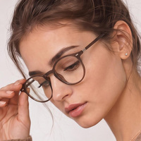 Monture de lunettes ronde légère en TR90, multicolore, avec filtre anti-lumière bleue, verres simples, lunettes de mode pour ordinateur, pour usage quotidien