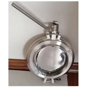 DN200 Sanitary Stainless Steel Soft Sealing Discharge Butterfly Valve Mixing Hopper Powder Butterfly Valve