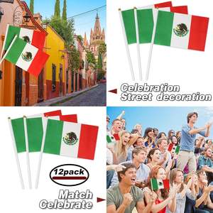 Envío rápido de la bandera del poste de plástico canadiense americano para el juego de pelota que agita la bandera colgante Poste de madera mexicano Mini Bandera de mano - Product Image 6