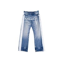 Ensemble décontracté tendance premium en jean délavé style américain, coupe ample pour homme et femme