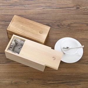 Caja de Madera Cuadrada Deslizante de Bambú de 8 cm de Alto, Hecha a Mano, para Regalo, Almacenamiento, Adorno de Escritorio, Caja de Embalaje para Té - Product Image 3