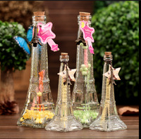 Diffuseur d'huiles parfumées vide personnalisé en gros, en forme de Tour Eiffel de Paris, en verre artisanal, pour décoration intérieure et bougie de Noël
