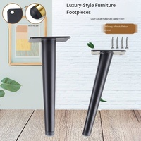 Moderne Schwarze Metall-Möbelfüße Schwerlast Konische Zylindrische Beine für Sofa Couchtisch Badezimmerschrank TV-Schrank