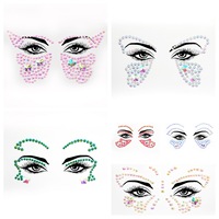Autocollants Temporaires Pas Chers en Gros, Strass 3D, Art Corporel, Cristal, Visage, Sirène, Décoration Oculaire Tendance pour Fête