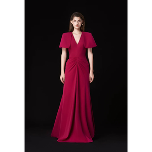 Prix usine rouge femmes élégantes robes robes de mariée tissu de qualité supérieure étiquettes personnalisées Enzo & Leo Vietnam fabricant - Product Image 6