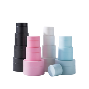 Pot cosmétique rond à double paroi en PP avec couvercle à vis, disponible en blanc, rose, bleu, noir, disponible en plusieurs tailles : 3g, 5g, 10g, 15g, 30g, 50g, couleur personnalisable - Product Image 1