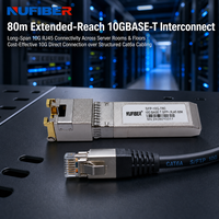 Modul Transceiver Serat Optik 10G SFP+ RJ45 100m/30m/80m untuk Pengkabelan Lantai Gedung, Lemari, Kampus, Jaringan Ethernet