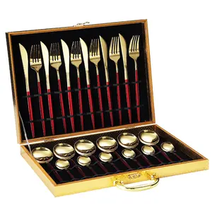 24pcs Cutlery Sets Knife Spoon Fork Set Gold Cutlery 24pcs Stainless Steel Flatware Sets Cutlery Set 24pcs