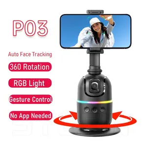 SYOSIN P03 360 AI Auto Face Tracking Gimbal With RGB Light No APP Needed Face Tracking Hands Gesture Control Gimbal For Vlog