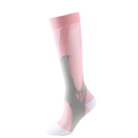 Chaussettes de compression montantes tricotées à rayures pour hommes, confort légèrement renforcé, en Spandex/Nylon 15-25 mmHg, idéales pour le printemps