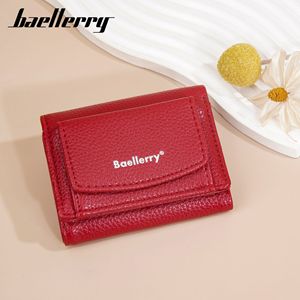 กระเป๋าสตางค์แบบพับสามตอนสำหรับผู้หญิง Baellerry สีพื้นอเนกประสงค์ ใส่เหรียญได้ ใช้ได้ทุกวัน - Product Image 1