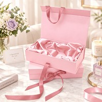 Boîte rigide magnétique haut de gamme personnalisée, pliable, en carton, avec couvercle à rabat, poignée en ruban, impression UV pour extensions de cheveux