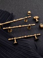 Poignées de placard de cuisine en laiton massif de style français, poignée de garde-robe en bronze, barre de tirage allongée pour coiffeuse