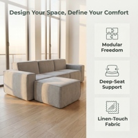 Sofá Modular de Tres Plazas de Chenilla de Expansión Rápida en Caja, Ideal para Envíos, Fabricante con Logotipo Personalizado