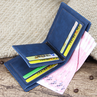 Dompet kulit PU pria, ksimple pendek kasual sederhana gaya grosir