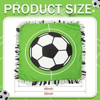 Gewebte Cartoon-Fußballdecken, 2 Stück/1 Set, 57x57 Zoll, DIY, ohne Nähen, Fleece-Überwurfdecke, für alle Jahreszeiten, wiederverwendbar