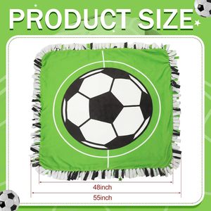 Mantas <span class=keywords><strong>de</strong></span> felpa para fútbol <span class=keywords><strong>de</strong></span> 57 x 57 pulgadas, sublimación <span class=keywords><strong>de</strong></span> fábrica, 2 piezas/1 juego, DIY sin costuras, con diseño <span class=keywords><strong>de</strong></span> nudo <span class=keywords><strong>de</strong></span> lazo - Product Image 3