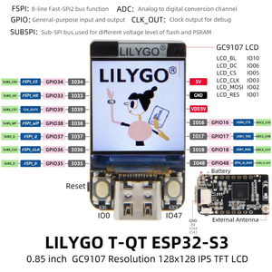 มีสินค้าในสต็อก LILYGO T-QT Pro ESP32-S3 Dev Board หน้าจอ LCD ขนาด 0.85 นิ้ว โมดูล WiFi ของแท้ - Product Image 6