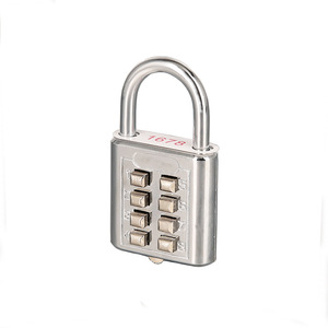 Jinhao Lock Industry Combination <b>Padlock</b> 35mm Zinc Alloy Rectangular Chrome Plated Mechanical Indoor Outdoor Use - Product Image 2