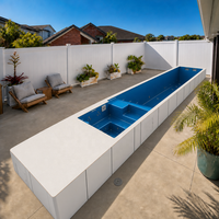 Vorgefertigter 40ft Glasfaserverstärkter Swimmingpool mit Terrasse, Vorinstalliertes Filtrationssystem für Gartenfreizeit