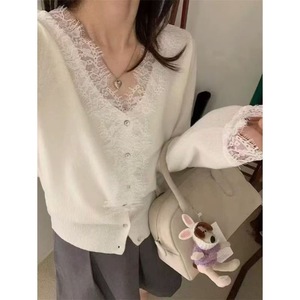 Grosir Sweater Wanita Versi Korea Baru <span class=keywords><strong>Cardigan</strong></span> Lengan Panjang Kerah V Ketat Atasan Tipis Rajutan Sweater RS321 - Product Image 3