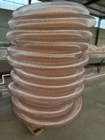 Tuyau spiralé en fil d'acier PU, flexible, corrugué, pour l'évacuation des gaz, la ventilation, l'économie d'énergie, anti-corrosion, haute extensibilité, tuyau anti-poussière PU de 100 mm