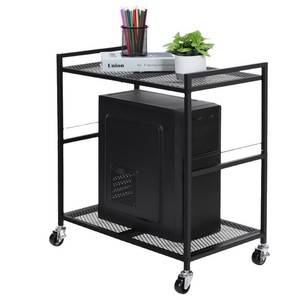 <b>PC</b> Tower <b>Stand</b>, Metal Mobile CPU <b>Stand</b> with Casters, 2-Layer Rolling - Product Image 1