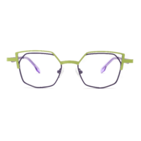 Monture de lunettes unisexe en métal de haute qualité 2026, petit design double cercle carré pour jeunes, enfants et adultes, monture optique pour ordinateur